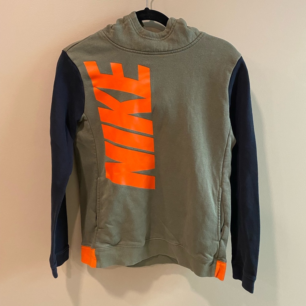 Nike sweatshirt hoodie boys XL green orange black warm